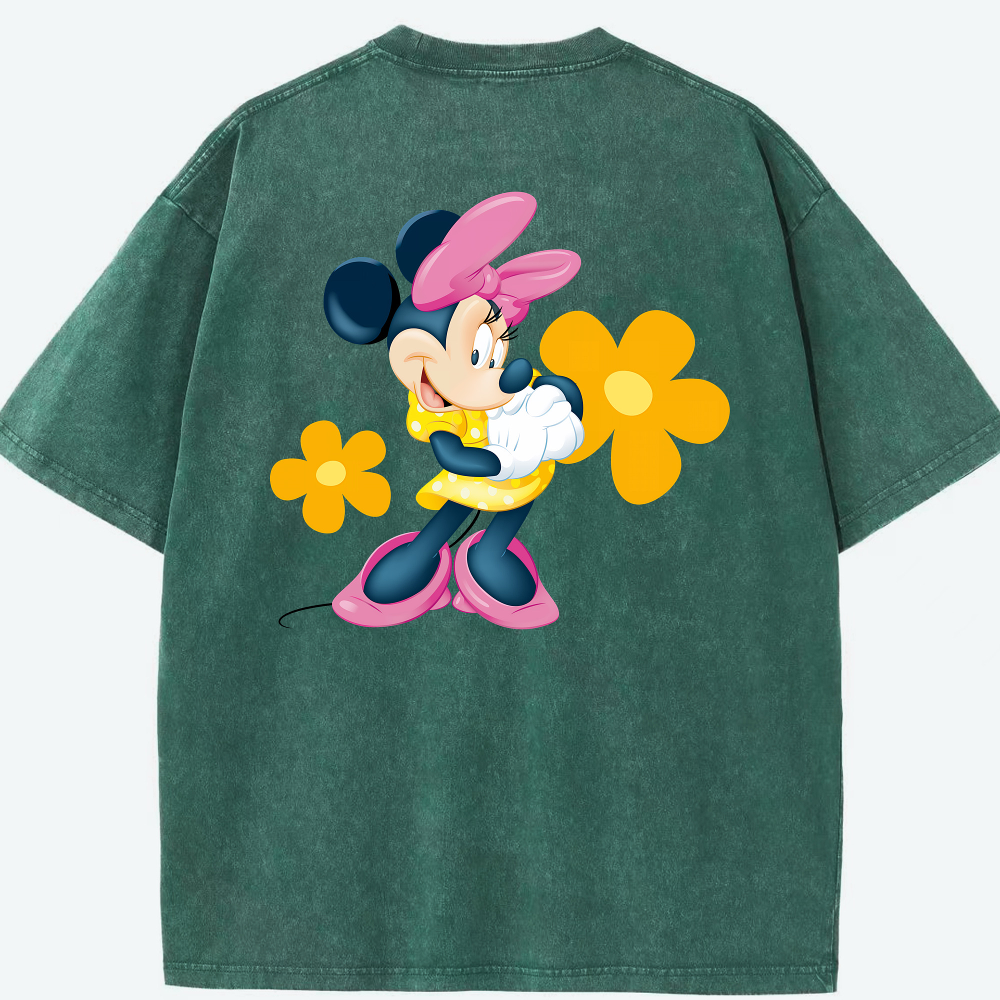 （画像用） ミッキーマウス Mickey Mouse 綿100% ヴィンテージ風 半袖Tシャツ（背面プリント）